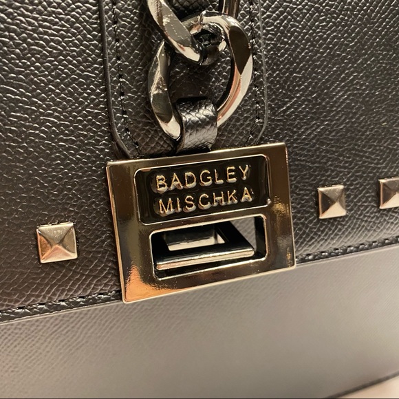 Badgley Mischka Gunmetal Black Studded Crossbody - Picture 3 of 13